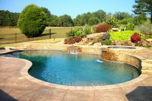 Gunite Pool w/water features and spa